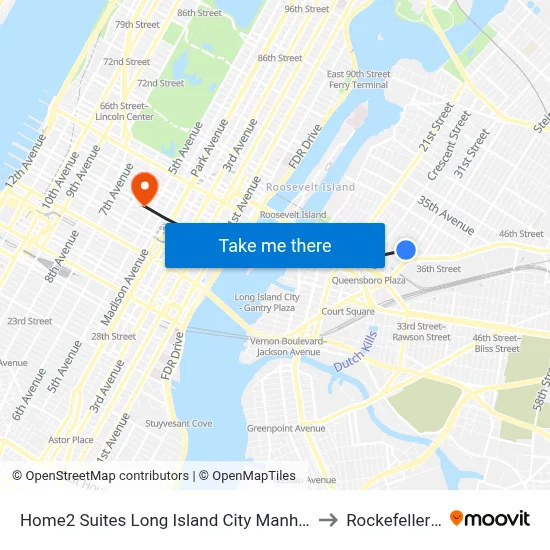 Home2 Suites Long Island City Manhattan View Queens to Rockefeller Center map
