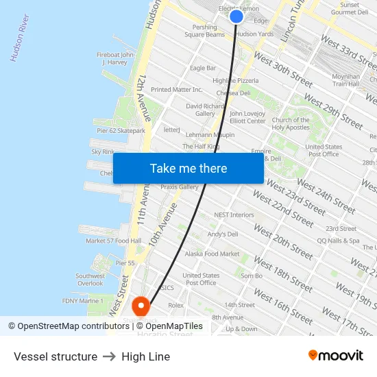 Vessel structure to High Line map