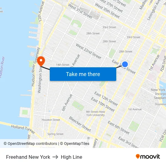 Freehand New York to High Line map