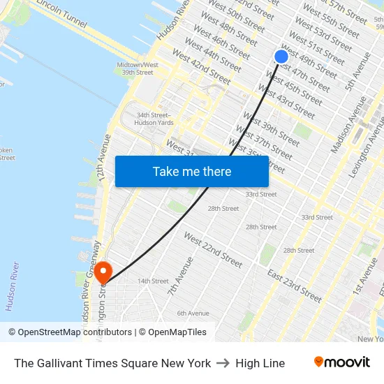The Gallivant Times Square New York to High Line map