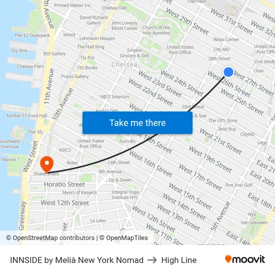 INNSIDE by Melià New York Nomad to High Line map