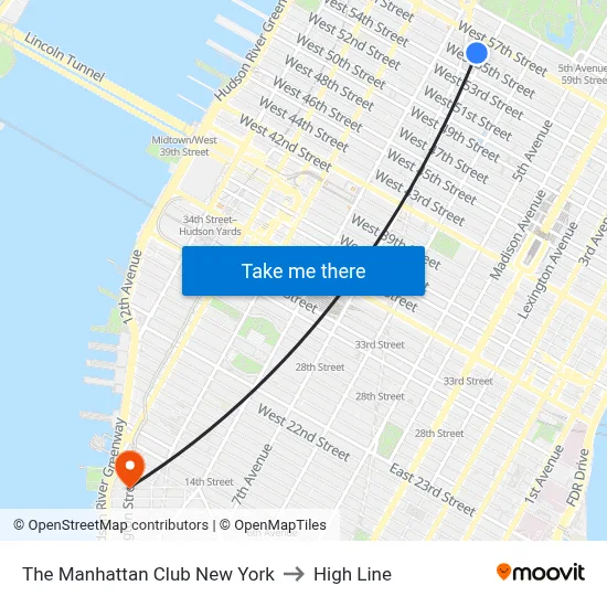 The Manhattan Club New York to High Line map