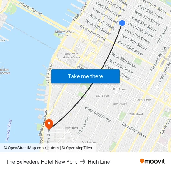 The Belvedere Hotel New York to High Line map