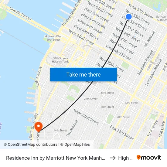 Residence Inn by Marriott New York Manhattan Central Park to High Line map