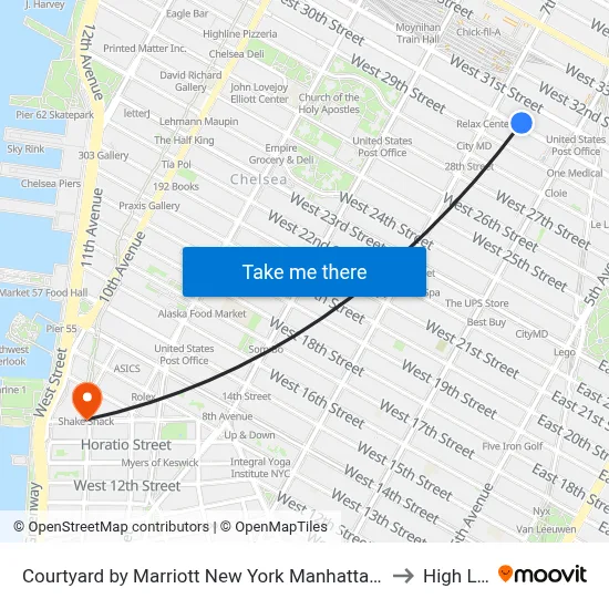 Courtyard by Marriott New York Manhattan Chelsea to High Line map