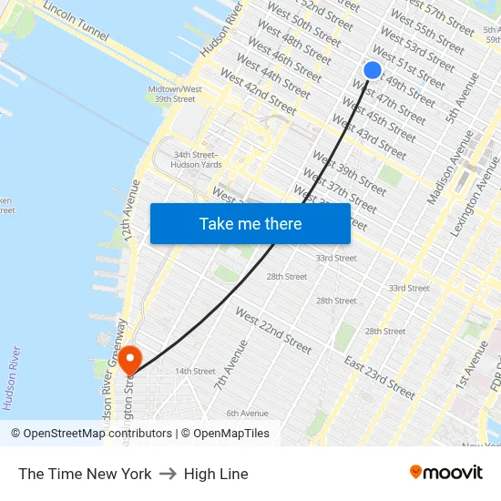 The Time New York to High Line map