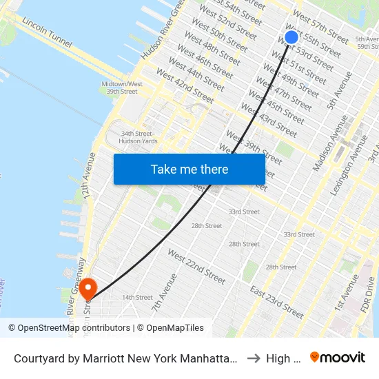 Courtyard by Marriott New York Manhattan/Central Park to High Line map