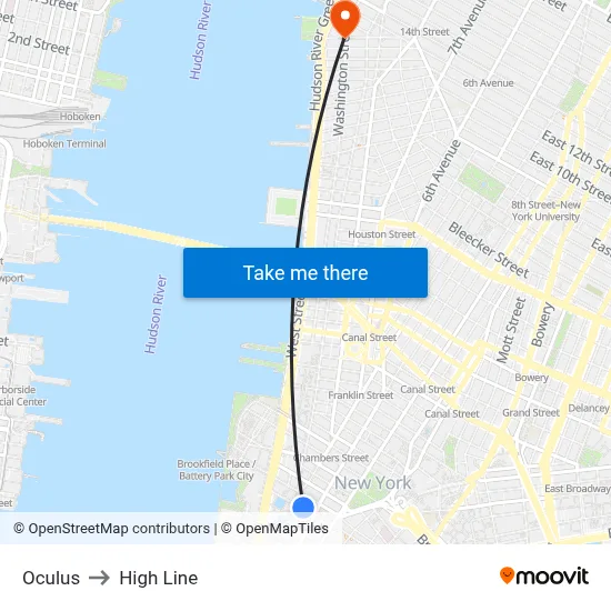 Oculus to High Line map
