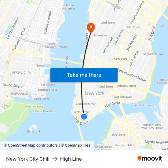 New York City Chill to High Line map