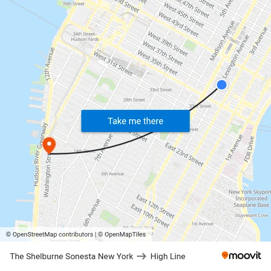 The Shelburne Sonesta New York to High Line map