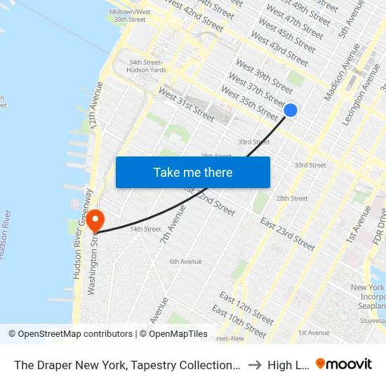 The Draper New York, Tapestry Collection by Hilton to High Line map