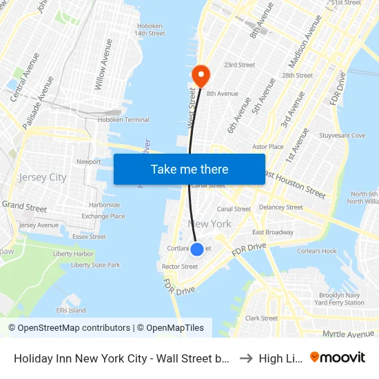 Holiday Inn New York City - Wall Street by IHG to High Line map