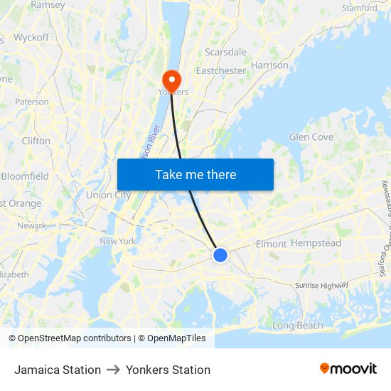Jamaica Station, Jamaica Station, Queens, NY 11435, USA to Yonkers Station map