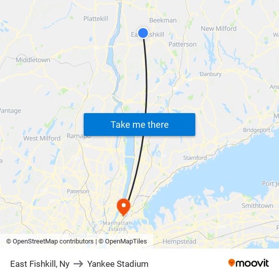 East Fishkill, Ny to Yankee Stadium map