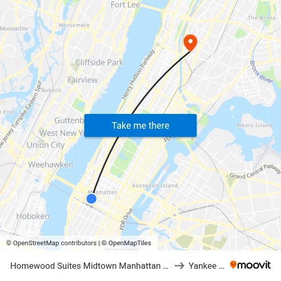 Homewood Suites Midtown Manhattan Times Square South New York to Yankee Stadium map