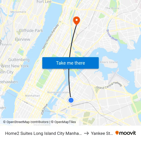 Home2 Suites Long Island City Manhattan View Queens to Yankee Stadium map