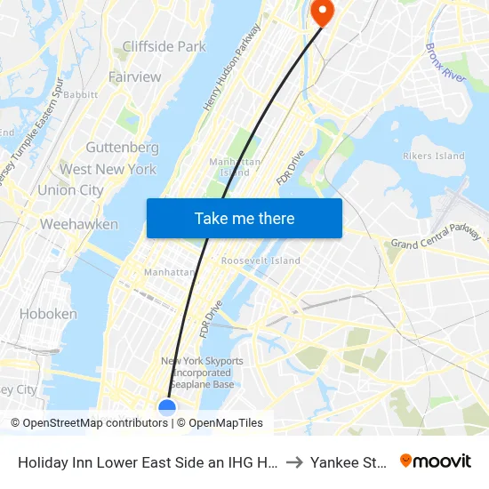 Holiday Inn Lower East Side an IHG Hotel New York to Yankee Stadium map