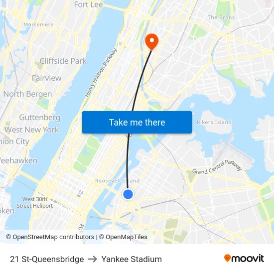 21 St-Queensbridge to Yankee Stadium map