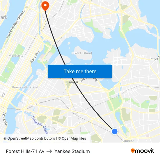 Forest Hills-71 Av to Yankee Stadium map