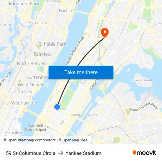 59 St-Columbus Circle to Yankee Stadium map
