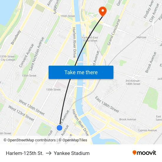 Harlem-125th St. to Yankee Stadium map