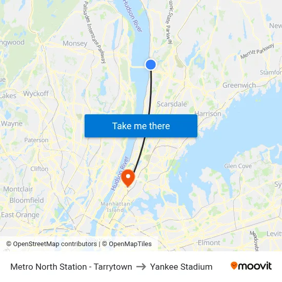 Metro North Station - Tarrytown to Yankee Stadium map