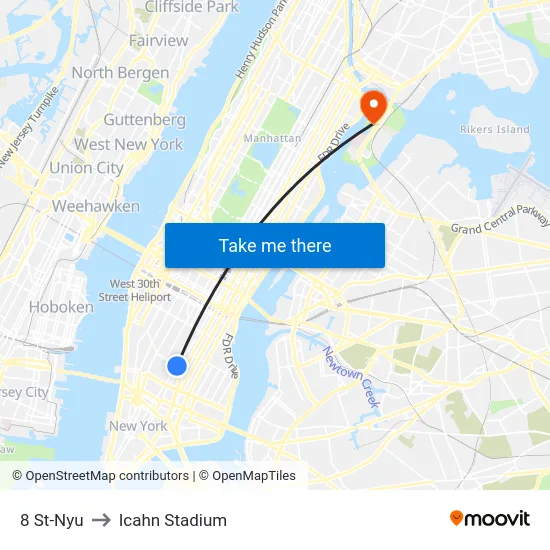 8 St-Nyu to Icahn Stadium map