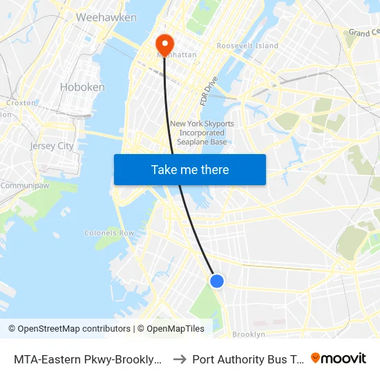 MTA-Eastern Pkwy-Brooklyn Museum to Port Authority Bus Terminal map