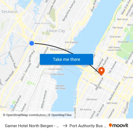 Garner Hotel North Bergen - Nyc Gateway to Port Authority Bus Terminal map