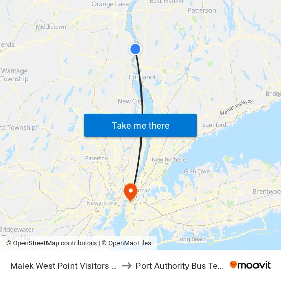West Point Visitors to Port Authority Bus Terminal map