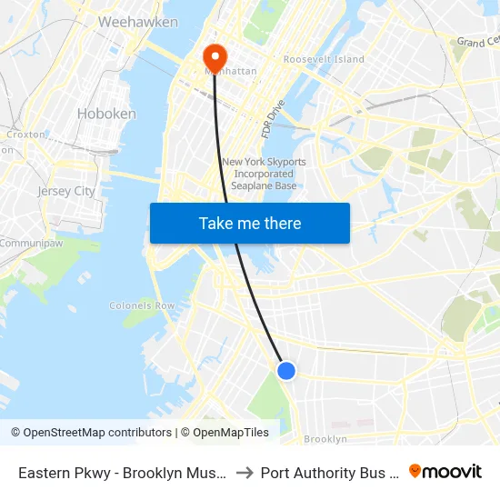 Eastern Pkwy - Brooklyn Museum Station to Port Authority Bus Terminal map