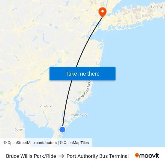 Bruce Willis Park/Ride to Port Authority Bus Terminal map