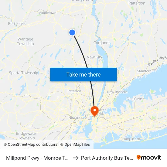 Millpond Pkwy - Monroe Terminal to Port Authority Bus Terminal map