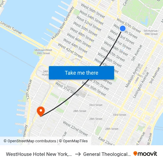 WestHouse Hotel New York, an SLH Hotel to General Theological Seminary map