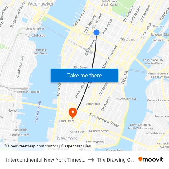 Intercontinental New York Times Square to The Drawing Center map