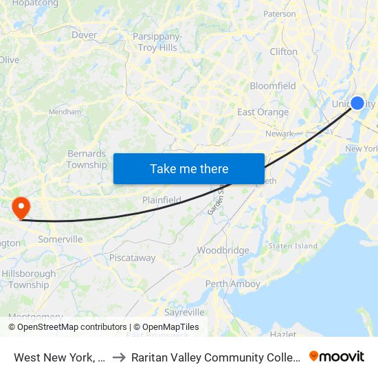 West New York, Nj to Raritan Valley Community College map