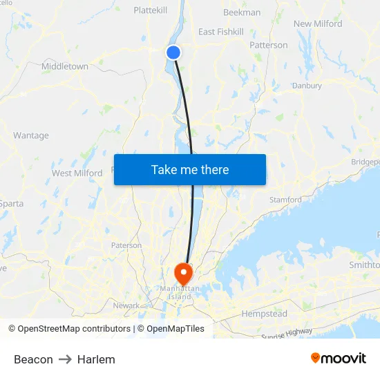 Beacon to Harlem map