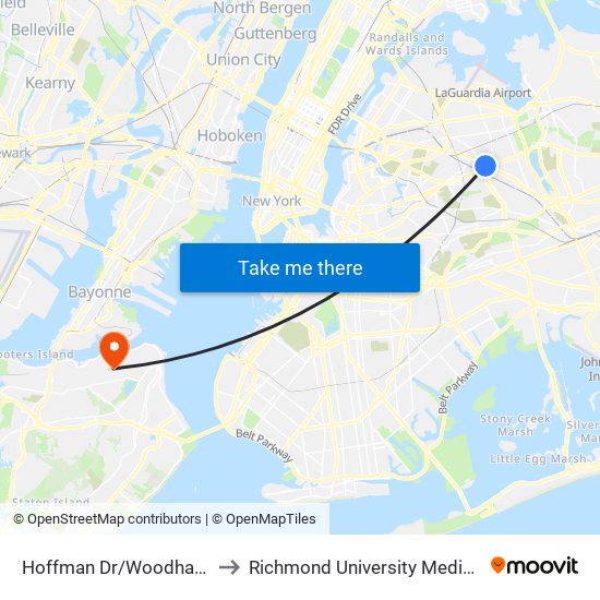 Hoffman Dr/Woodhaven Blvd to Richmond University Medical Center map