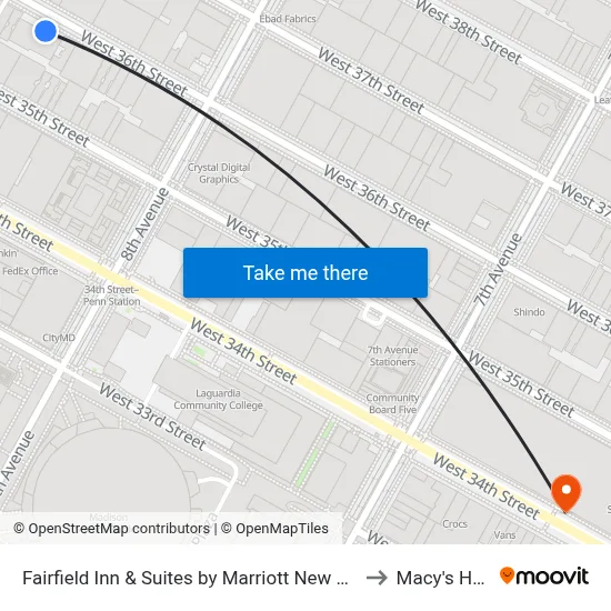 Fairfield Inn & Suites by Marriott New York Manhattan/Times Square 36th St. to Macy's Herald Square map