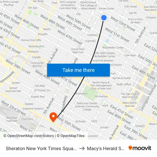 Sheraton New York Times Square Hotel to Macy's Herald Square map