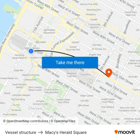 Vessel structure to Macy's Herald Square map