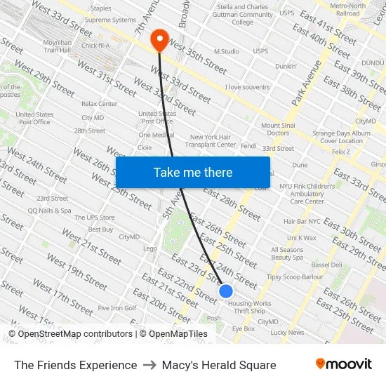 The Friends Experience to Macy's Herald Square map