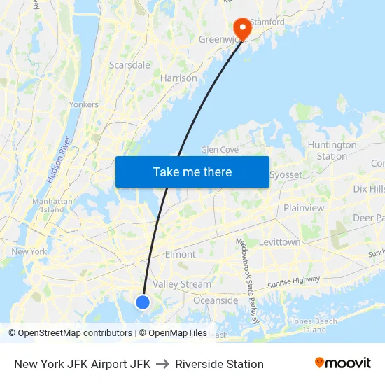 New York JFK Airport JFK to Riverside Station map