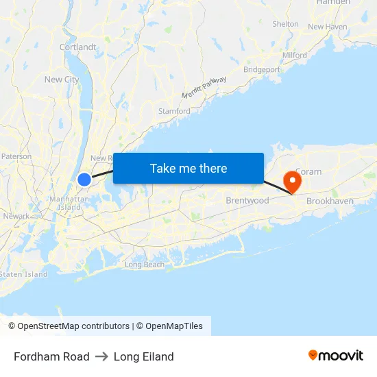 Fordham Road to Long Eiland map