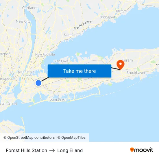 Forest Hills Station to Long Eiland map