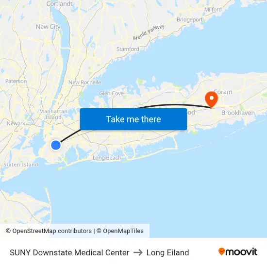 SUNY Downstate Medical Center to Long Eiland map