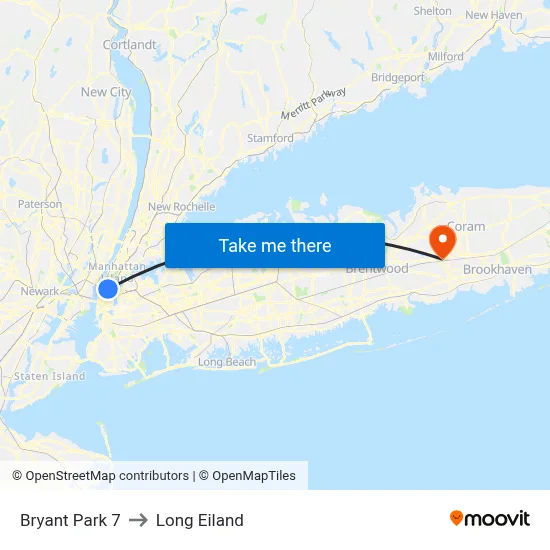 Bryant Park 7 to Long Eiland map
