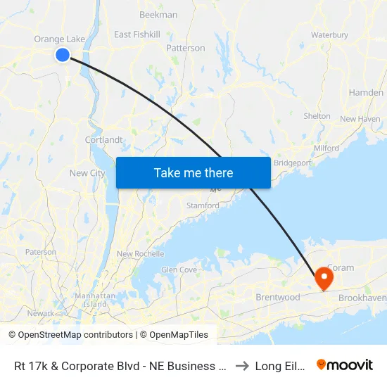 Rt 17k & Corporate Blvd - NE Business Center to Long Eiland map