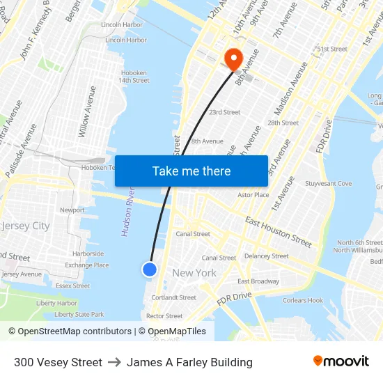 300 Vesey Street to James A Farley Building map