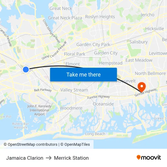 Jamaica Clarion, 138-05 Jamaica Ave to Merrick Station map